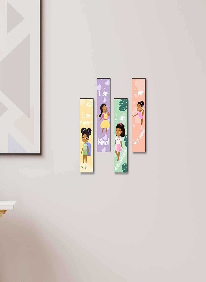 SHLINCO 4-Piece Motivational Black Girl Wall Art, Wall Decor with Inspirational Quotes, Perfect for Bedroom & Playroom - Image 5